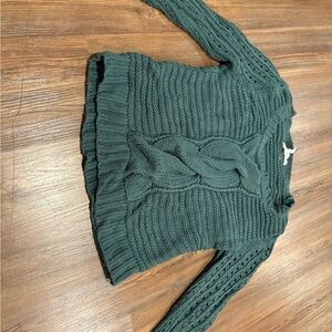 Cable Knit Green Sweater